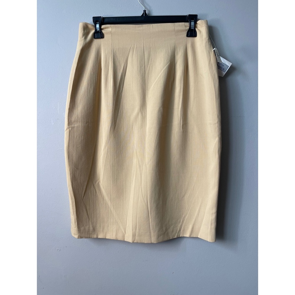 Norton McNaughton Vintage Yellow Pencil Skirt High Waist Lined Made in USA 8 NWT